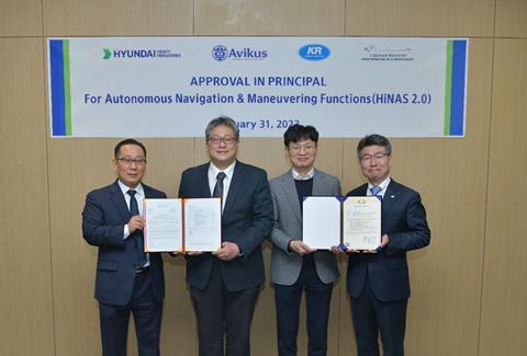 Avikus has been awarded an AiP from KR and LISCR for an autonomous navigation solution, HiNAS 2.0.