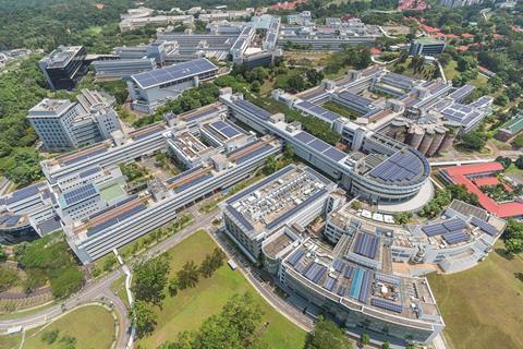 A aerial view of Singapore's NTU