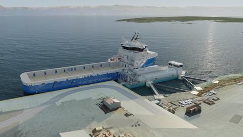 Ammonia barge offshore base