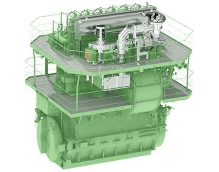 Rendering of J-ENG's low-speed, two-stroke engine concept for hydrogen-fuelled operation.