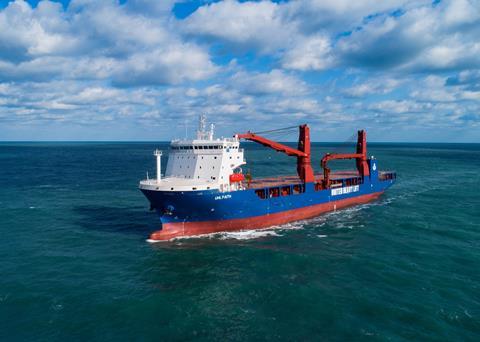 <i>UHL Faith</i> on trials off the Chinese coast. (credit: UHL).