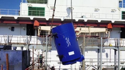 Seaspan Ship Management will implement the steam solution, which includes an Alfa Laval Aalborg boiler (pictured) on a large container vessel in spring 2020. (Image courtesy of Alfa Laval)