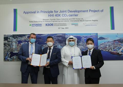 HHI and KSOE have AiP for their LCO2 carrier design Photo: LISCR