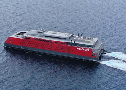 Fjord FSTR boosts capacity and capability in the Norway/Denmark traffic. (credit: Austal Philippines).