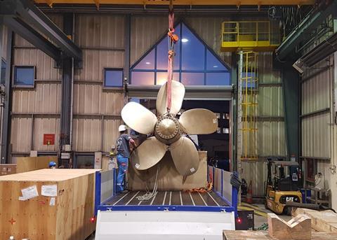 The 3D printed propeller will be mounted on a Tripartite-class minehunter Photo: BV