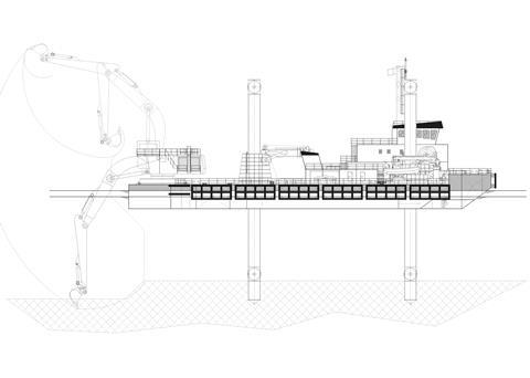 General arrangement of the new dredger ordered by the Panama Canal Authority from IHC Merwede