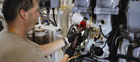 Oil and filter change intervals can be extended by using high-grade oils, centrifugal oil filters and doing regular oil analysis (Picture: MTU)