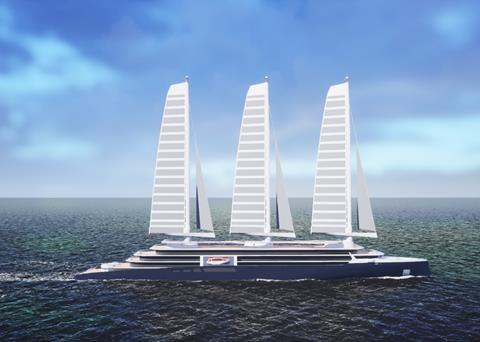 The Solid Sail solution in the Silenseas design proposal. (credit: Chantiers de l’Atlantique).