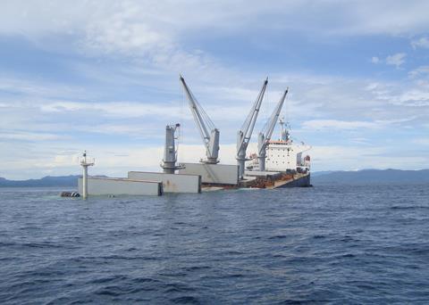 A grounded bulk carrier –