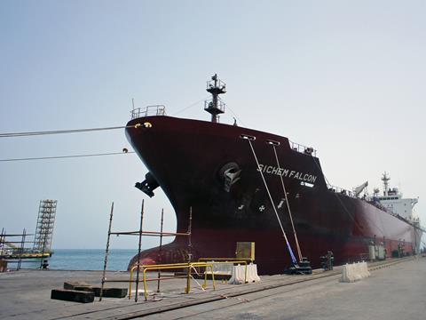 The Eitzen owned chemical tanker ‘Sichem Falcon’ at ASRY