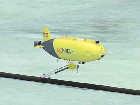 Kawasaki Heavy Industries’ (KHI) SPICE AUV will use tracking, communiciations and navigation technology from Sonardyne on its long-endurance missions. (Image courtesy of KHI)