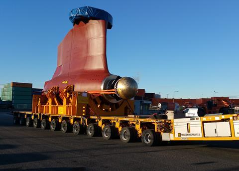 Azipod XO podded propulsion recently departed from the ABB factory