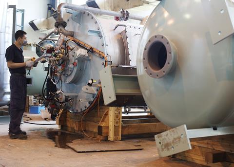 IG generator with a Hamworthy engineer at Hamworthy’s Suzhou factory, China