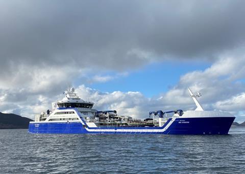 The hybrid wellboat <i>Ro Vision</i> is powered by three Yanmar 6EY22ALW diesel generators. (credit: Yanmar)