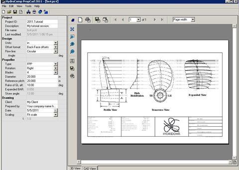 Screen shot of PropCad 2011
