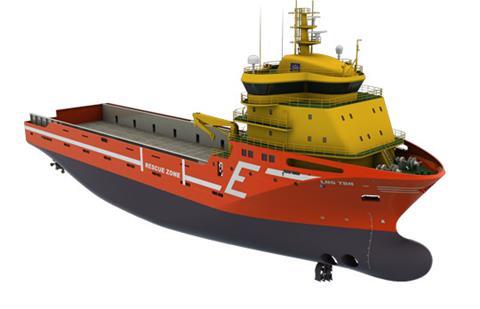 Artist impression of the VS 489 LNG PSV design ordered by Eidesvik Offshore
