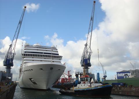 ‘MSC Magnifica’ at Damen Shiprepair in Rotterdam