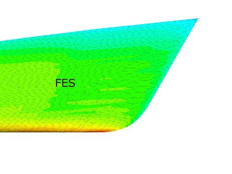 Surface velocity and velocity vectors on the surface of FES