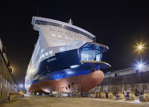 Newly acquired vessel Cotes des Flandres is among the DFDS Seaways ships to undergo major refit work at Damen Shiprepair Dunkerque