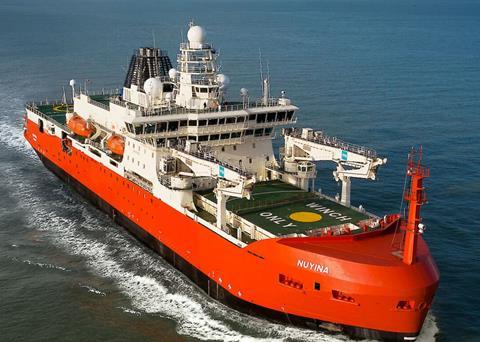 Serco and Damen Shipyards collaborated in the construction of Australian icebreaking research vessel Nuyina.