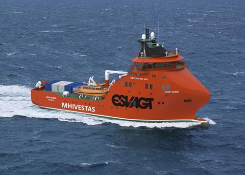 An artist's impression of the new Esvagt HD831 SOV for which NES will supply the diesel electric system