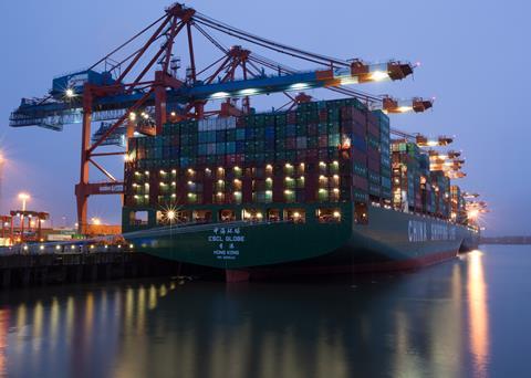 Drewry points to diminishing returns on a system basis when container ships exceed 18,000 teu, despite a newbuilding 'arms race' that has taken vessels such as CSCL Globe to 19,100 teu and more