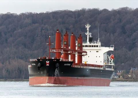 Kaifong, lead ship in the Oshima-built handysize series for Swire Bulk. (credit: Bernard Delmont/MarineTraffic.com).