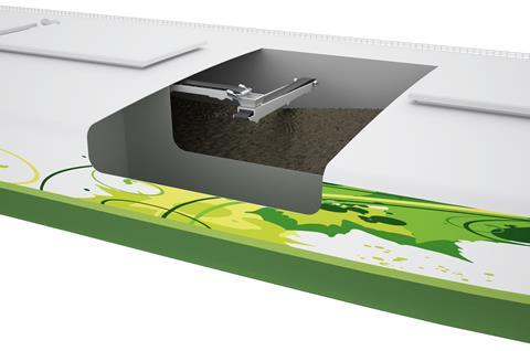 Drawing of the Ecore-conveyor self-unloading system developed by Cargotec for the ‘Ecore’ VLOC concept