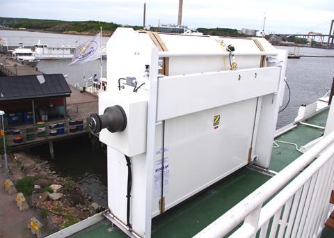 The Zodiac MES ESS escape system installed on the ‘Älvsnabben 4’