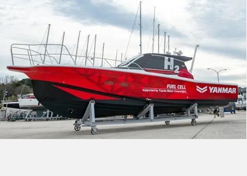 Yanmar has tested a new hydrogen fuel cell system on board its EX38A FC Photo: Yanmar