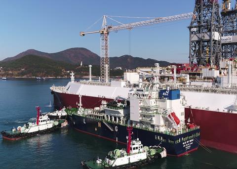 KOGAS announced that <i>SM JEJU LNG 2</i> (pictured) would begin STS bunkering of LNG later in 2021. (credit: Korea Gas Corporation)