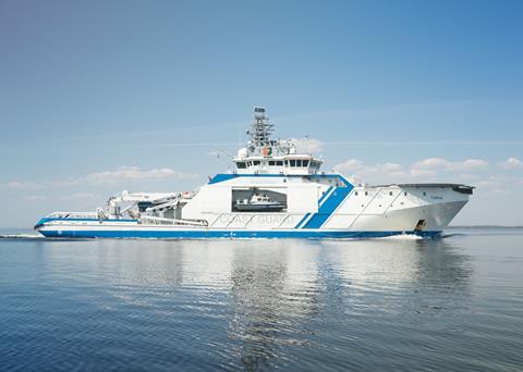 The Finnish Border Guard’s patrol vessel <i>Turva</i> is powered by Wärtsilä dual-fuel engines capable of running on Bio LNG fuel. (© Finnish Border Guard)