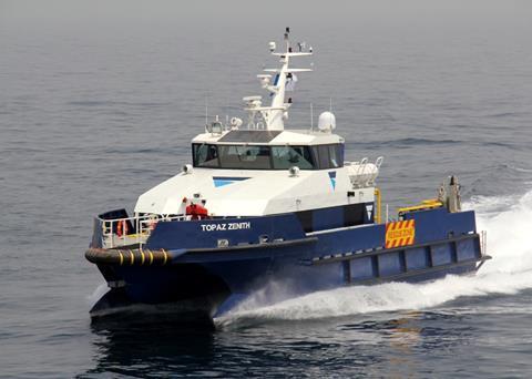 ‘Topaz Zenith’, an Incat Crowther-designed wavepiercer for offshore support