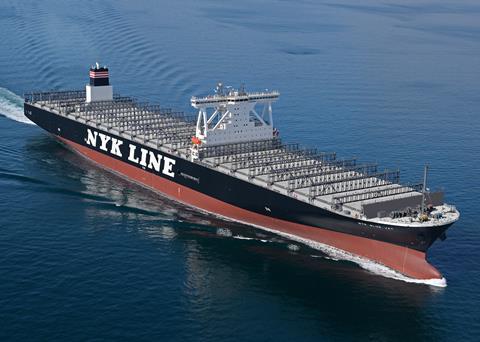 The first in a series of ten efficienct 14,000 teu container ships, the 'NYK Blue Jay' will benefit from the dual-rating capability of a nine-cylinder Wärtsilä X82 diesel engine