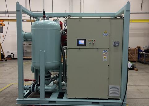 The 125kW Hydrocurrent system can generate electricity from low temperature sources, including jacket cooling water at around 85°C