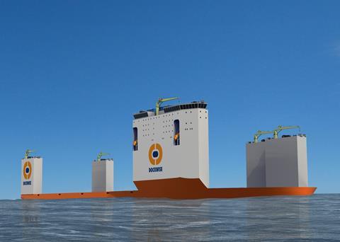 Front view of Type 0 ship, empty