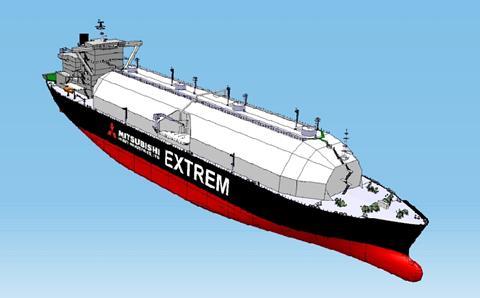 Conceptual drawing of ‘Extrem’, the new-generation LNG carrier developed by MHI