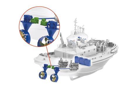 Sembcorp Marine is installing Schottel’s hybrid drive system on its series of new LNG tugs Photo: Schottel