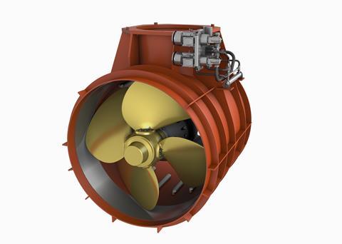 Wärtsilä’s WTT-40 transverse thruster features a 4,000kW power level and a 3,400mm diameter controllable pitch propeller