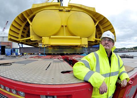 The subsea mid water arch prepares to leave the A&P Tyne yard