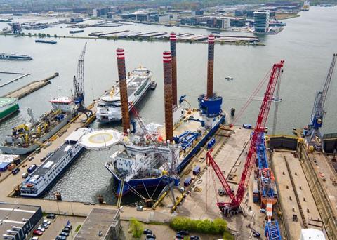 Sea Installer is currently at Damen Shiprepair Amsterdam for crane upgrade