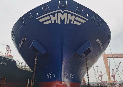 The ‘Hyundai Ambition’, one of Danaos’ containerships to benefit from Nippon Paint Marine’s antifouling system Photo: Nippon Paint Marine