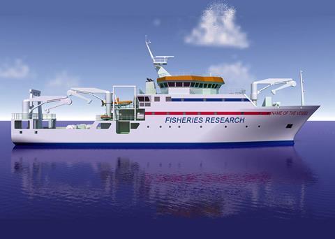 The Namibian fishery research ship now in build at STX Rauma
