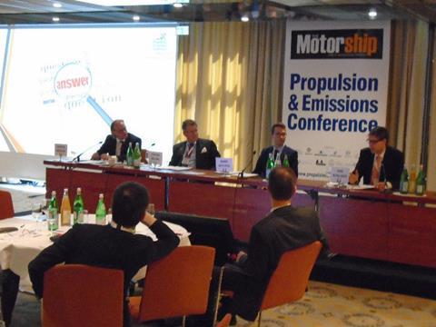 A panel on efficiency investment and financing featuring representativfes from Hamburg Bulk Carriers, Carbon War Room and KfW IPEX Bank