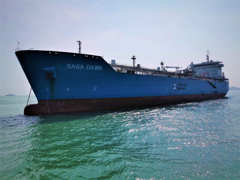 LNT Marine's Type A containment system, LNT A-BOX, is installed aboard <i>Saga Dawn</i>, which completed its first shipment in April 2020. (Image: Saga LNG)