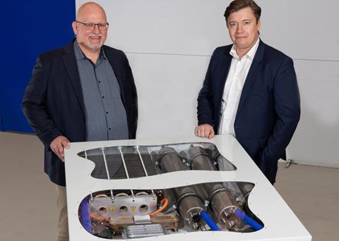 Alfa Laval is participating in a test to study the durability of a methanol-fuelled PEM fuel cell. (credit: Blue World Technologies)