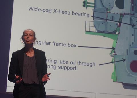 Susanne Kindt of MAN Diesel & Turbo described how footprint and weight were addressed in the new generation S90 engines