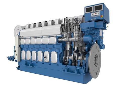 The Wärtsilä 20 engine fitted with a Wärtsilä NOR is undergoing certification testing for compliance with China’s Stage II emissions standard. (© Wärtsilä Corporation)