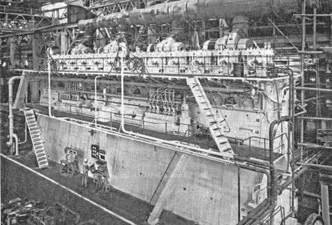 This Mitsubishi-built, MAN-designed, unit was the first large-bore 12-cylinder Diesel engine to be delivered