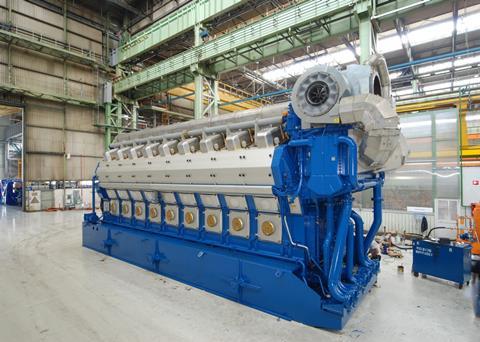 A Wartsila 50DF engine, the largest size in the dual fuel portfolio